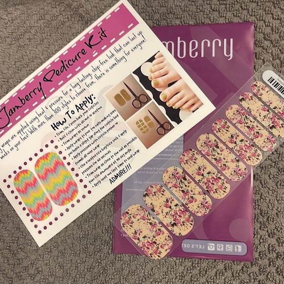 Jamberry Nail Wraps 4 NEW packages, 1 half package and a pedicure kit!! - Picture 4 of 6
